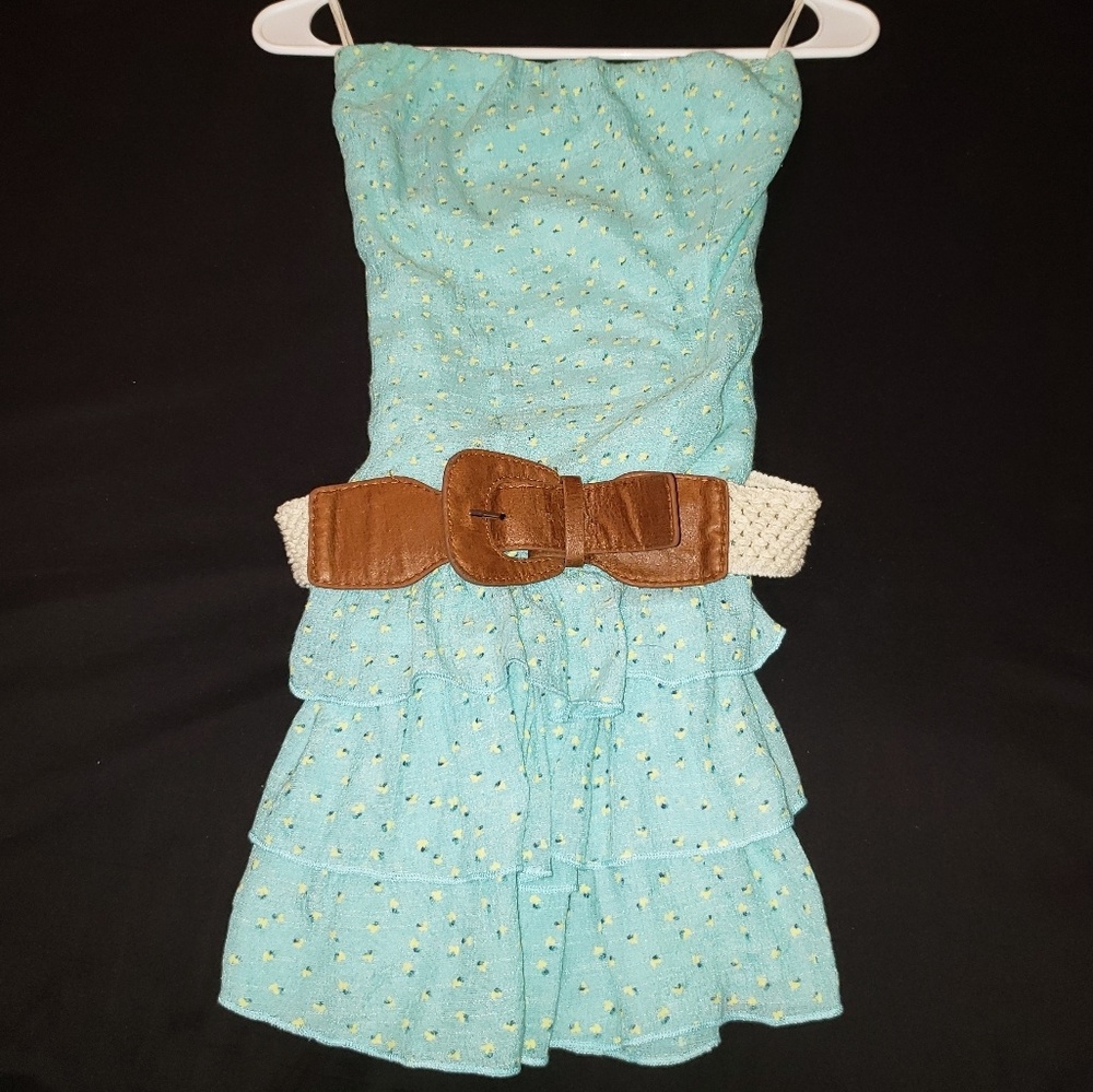 Medium Teal Strapless Dress